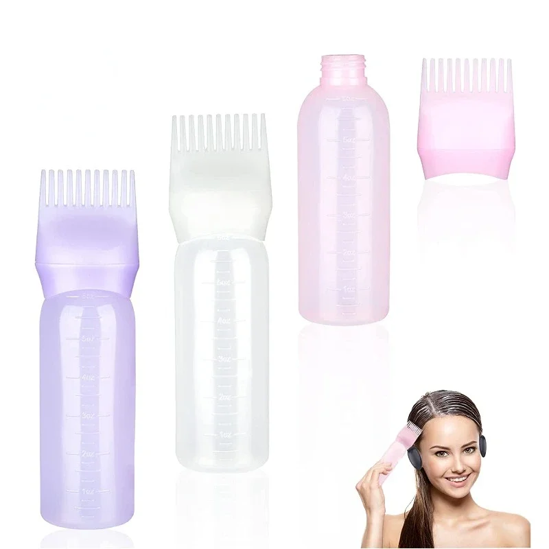 120ml Multicolor Plastic Hair Dye Refillable Bottle Applicator Comb Dispensing Salon Hair Coloring Hairdressing Styling Tool