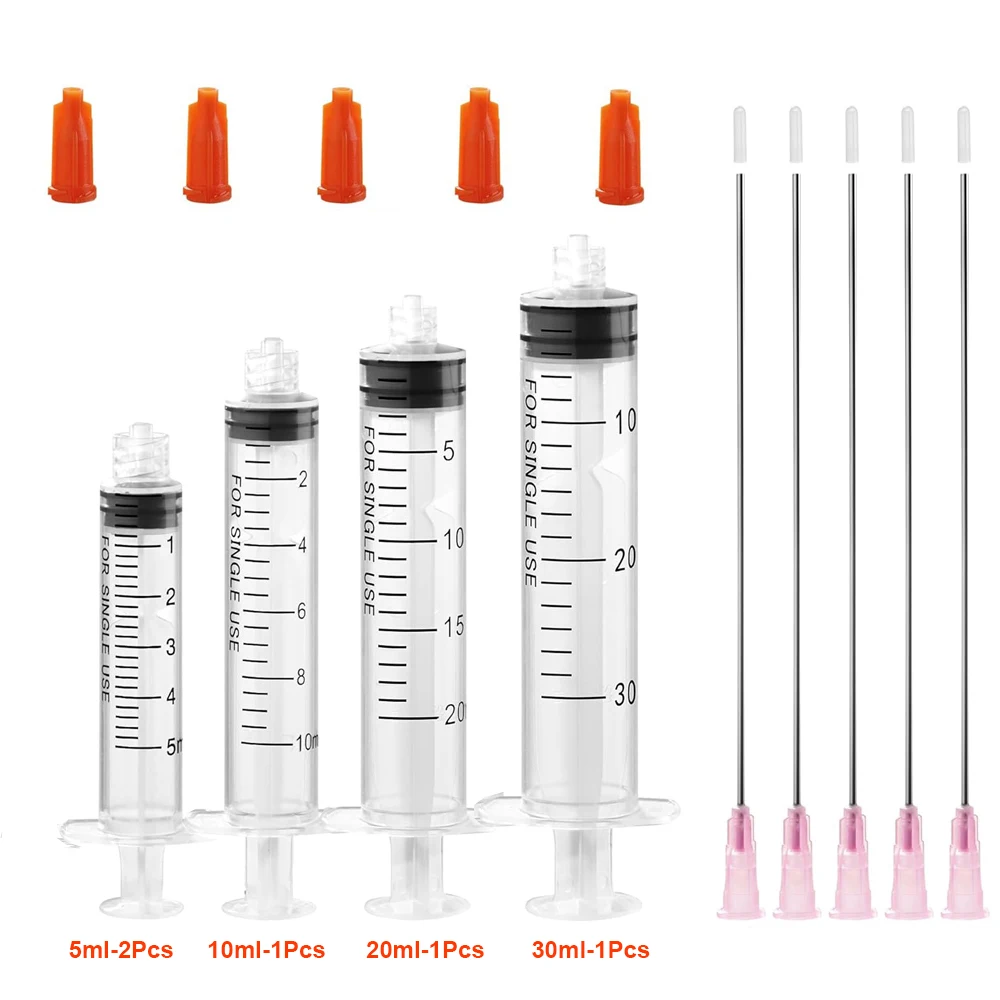 Jeringa  Pegamento  5ml-30ml con Aguja  Punta Cerrada  18G y 4 Pulgadas y Tapa  Epoxi, Aceite, Tinta, Adhesivo