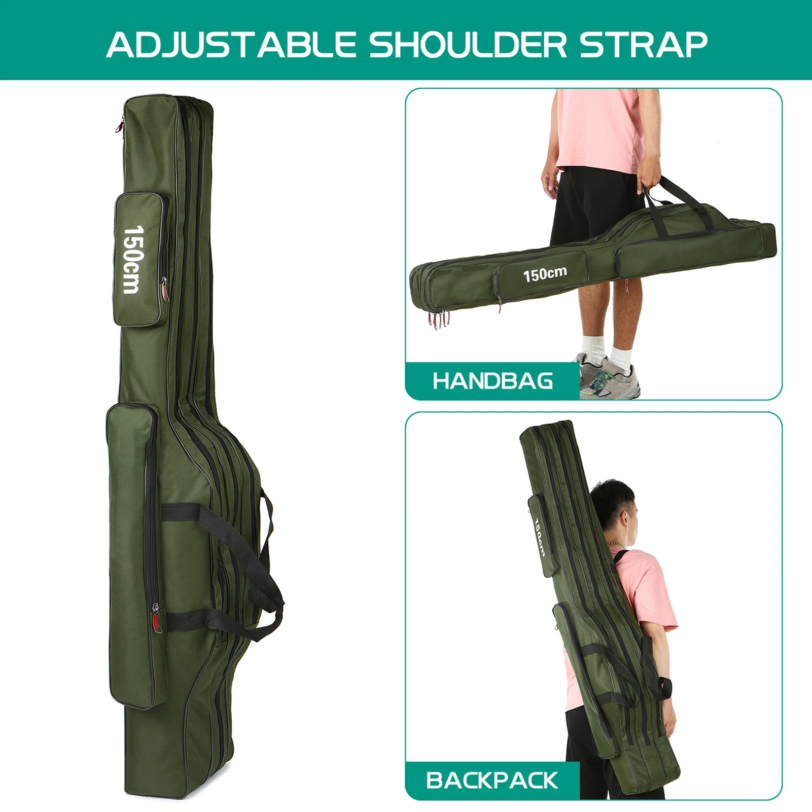 الصيد رود حالة Lixada 3 طبقات قصبة صيد خشبية حقيبة المحمولة للطي قضيب حمل حالة الصيد بكرة معالجة حقيبة التخزين