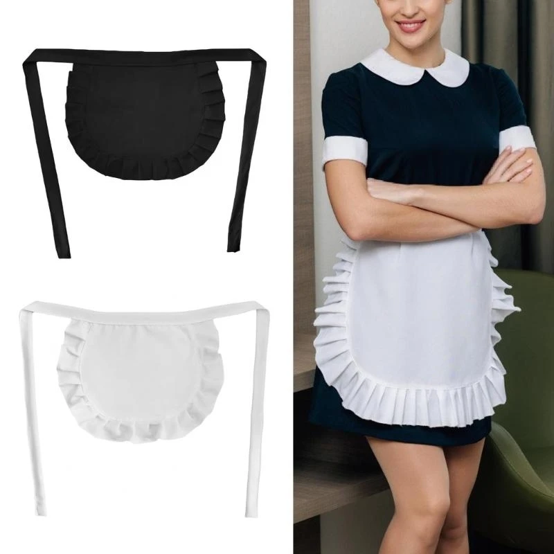 Maid Half Apron Cosplay Waist Apron Costume Cooking Aprons Kitchen Party Maid Cosplay Accessories for Girls Women image 3