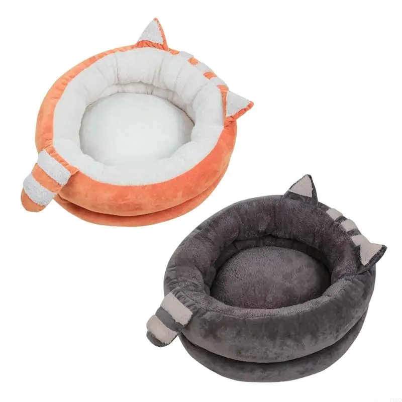 F68D Winter Kat Hond Bed Pluche Cartoon Kennel Kussens voor Hond Pluche Waterdicht Wasbaar Huisdier Pad Huisdier Slaapmat Hond