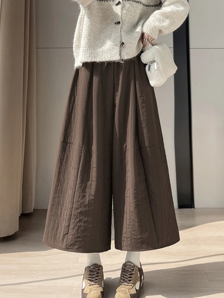 

Утепленные женские брюки Thiened Fce с высокой талией, повседневные, теплые, утягивающие, широкие, для осени и зимы, для прогулок