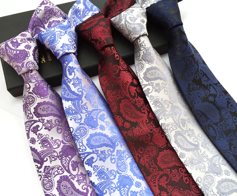 18 Kleuren Classic Paisley Bloem Jacquard Geweven 100% Zijde Mannen Stropdas Wedding Party Business Das Stropdas