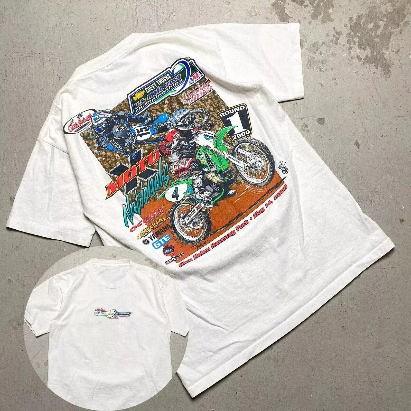 

NOS Vintage 2000 Glen Helen Motocross Pro National T-shirt Cotton Graphic Short Sleeve Shirt Men Women Summer