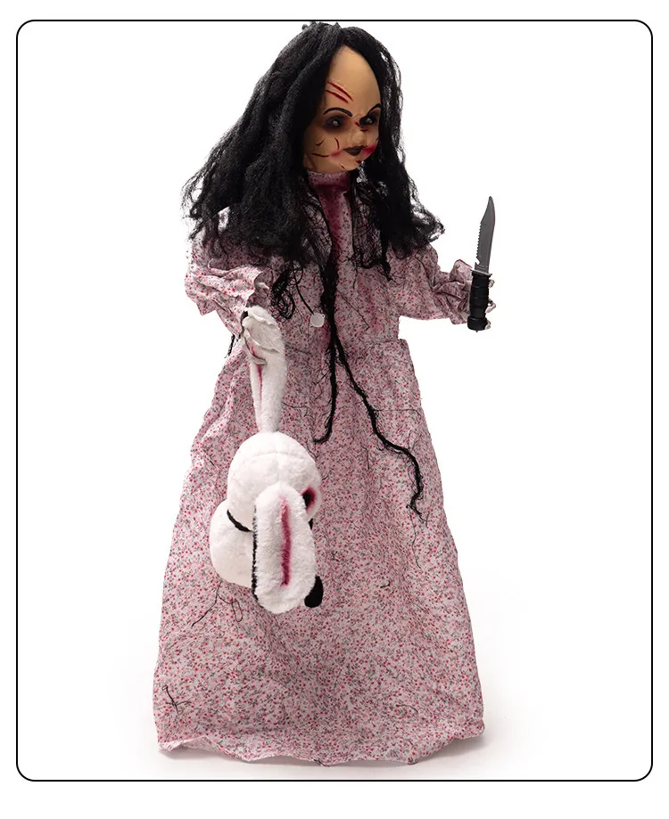 For Take the bear girl ornament, the haunted house secret room, electric luminous, with sound and horror atmosphere ornament.