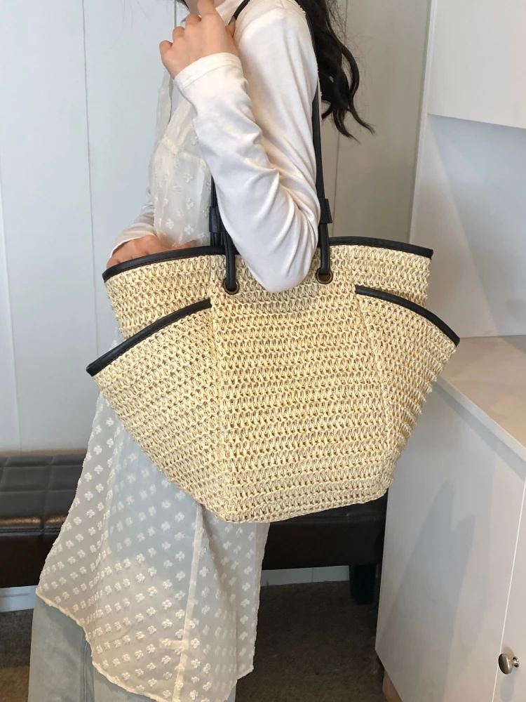 Large Capacity Commuter Straw  - đánh giá và giá Beach Bag Straw