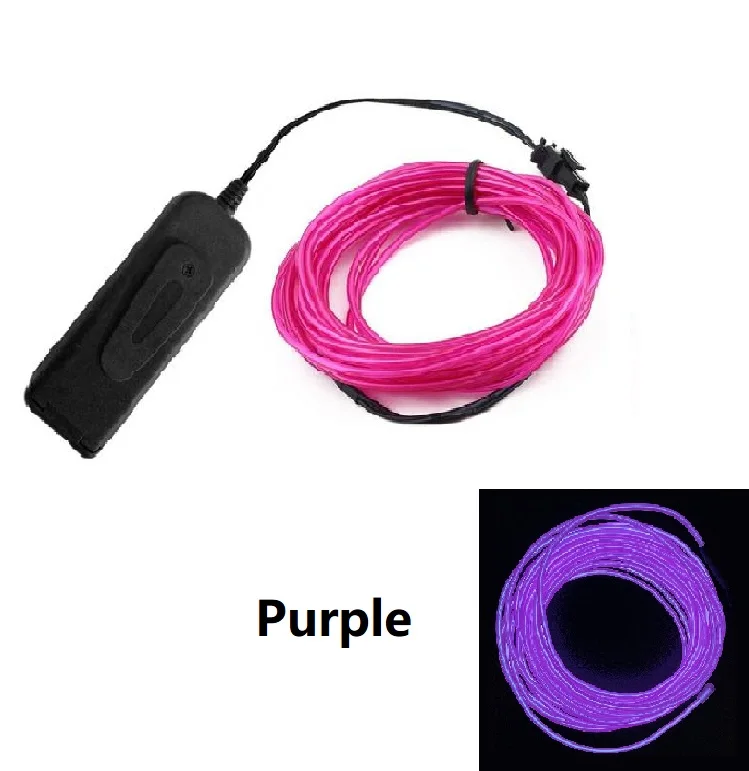 1m 3m 5m Glow EL Wire Neon Kabel voor Kerst Dansfeest DIY Kostuums Veelkleurig Verlicht Licht AA Batterij Lamp LED Strip