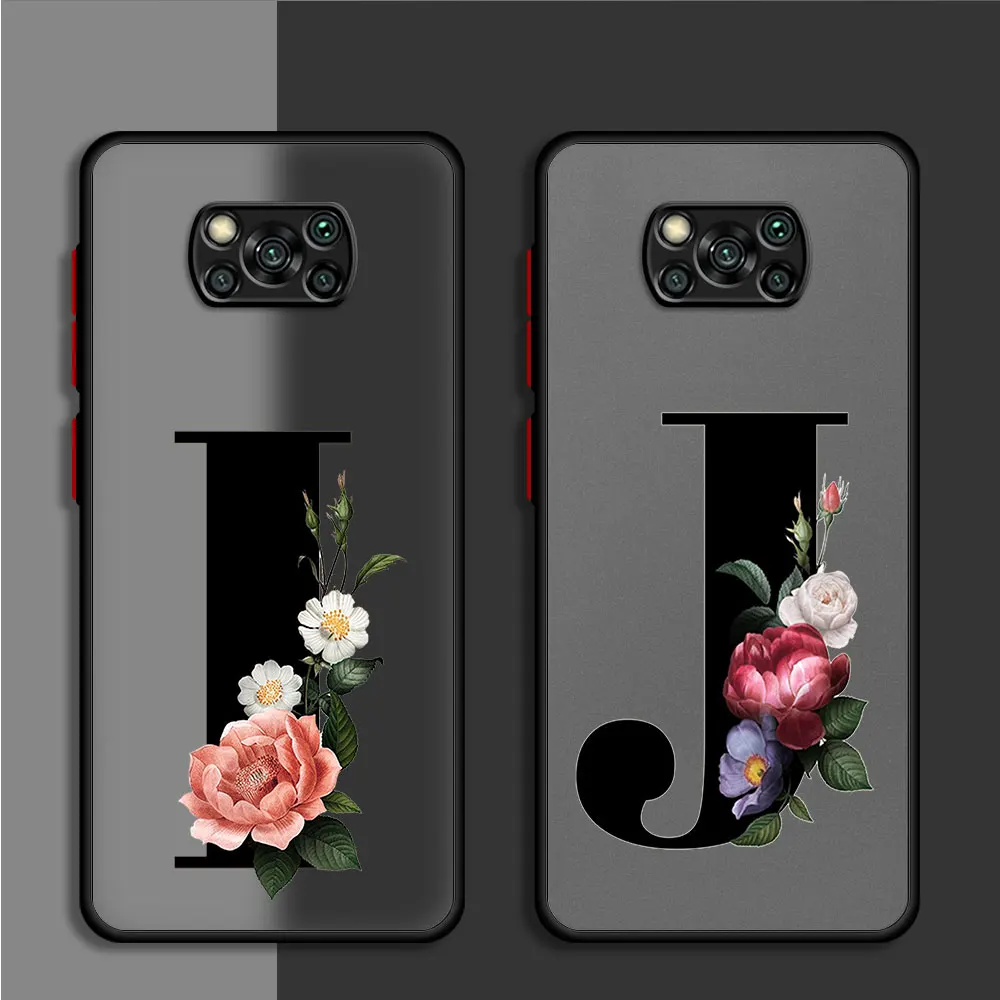 جراب هاتف بحروف مخصصة ، غطاء ممتص للصدمات ، شاومي بوكو X3 NFC X3 X4 X5 Pro F3 C50 C51 C40 M5 M5s X4 GT