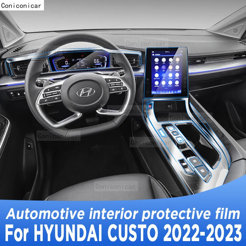 

For HYUNDAI CUSTO 2022 2023 Car Interior Protective Film Center Sonsole Navigation Instrucment Anti-Scratch Repair Sticker TPU