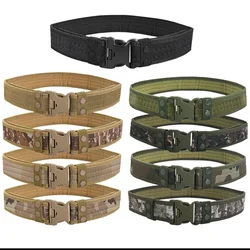 Mens Camouflage Combat Canvas Belts High Quality Quick Release Tactical Oxford Cloth Waistband Outdoor Hunting Nylon Work Belt