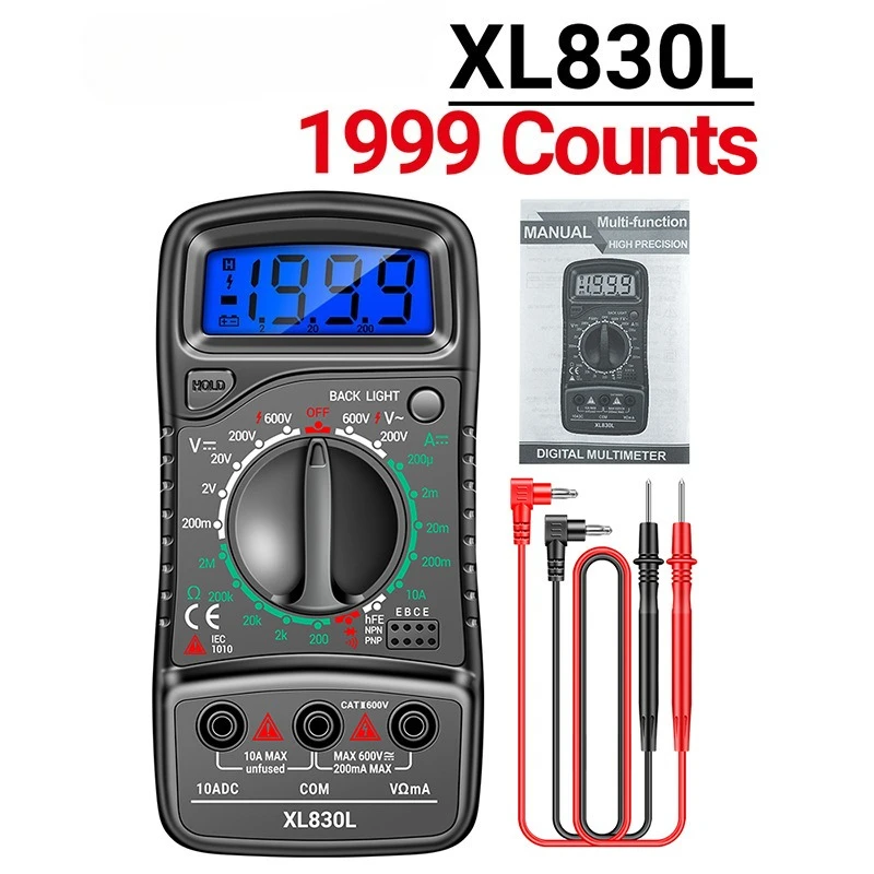 XL830L Digital Multimeter High Precision Voltage Ammeter Intelligent Portable Small Universal Meter