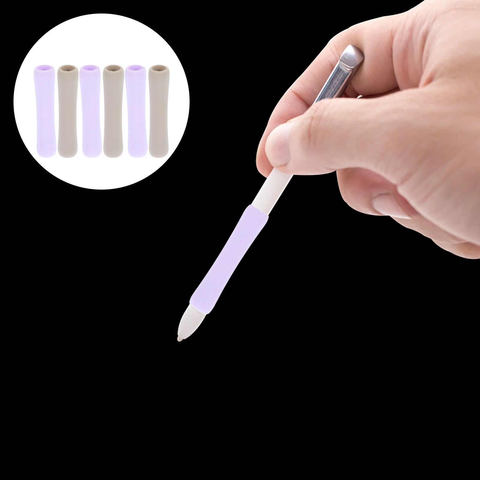 

6Pcs Pen Protective Sleeve Silicone Stylus Cover Lovely Design Pencil Sleeve Comfortable Grip Pen Protector Pencil Cover