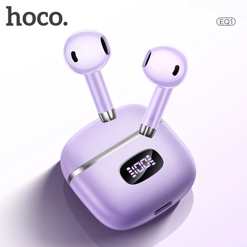 HOCO EQ1 Bluetooth 5,3 auriculares LED pantalla de potencia Digital estuche de carga Control táctil música auriculares inalámbricos auriculares deportivos