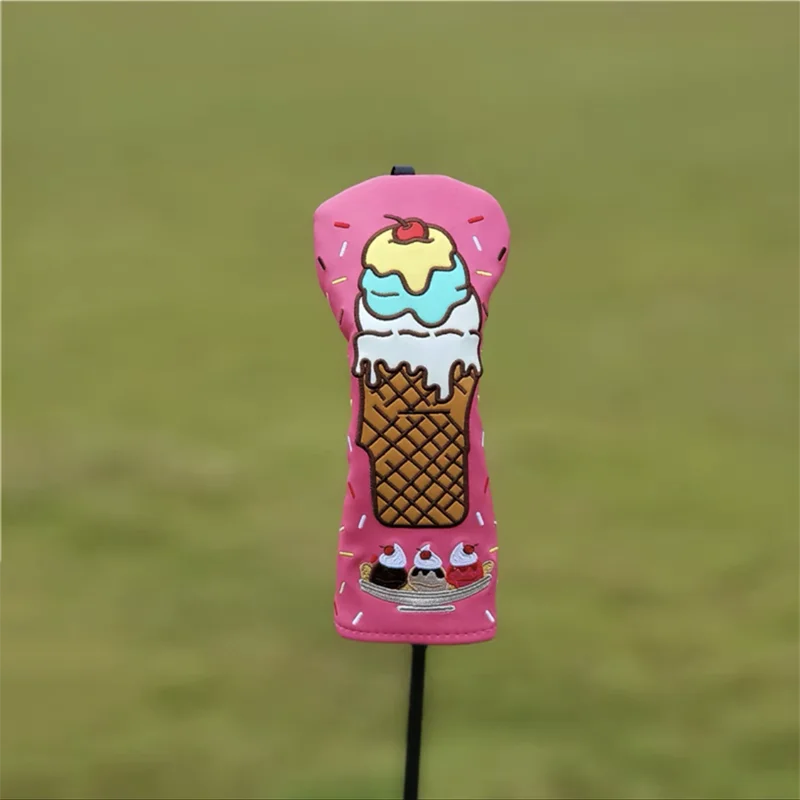 Ice cream Golf Woods Headcovers Covers For Driver Fairway Putter 135H Clubs Set Heads PU Leather Unisex