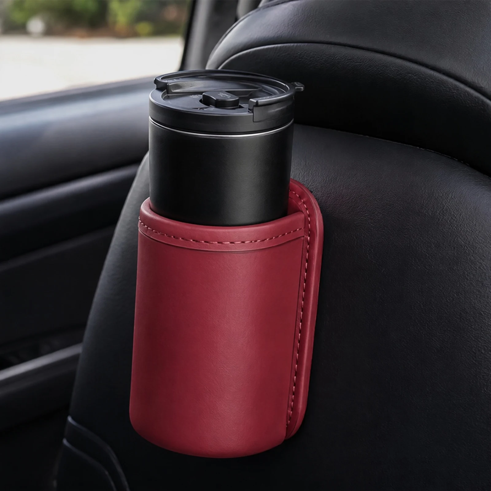 Wide Opening PU Leather Car Door Pocket Storage Bag Seat Side Organizer No Drilling Clip-on Auto Interior Caddy
