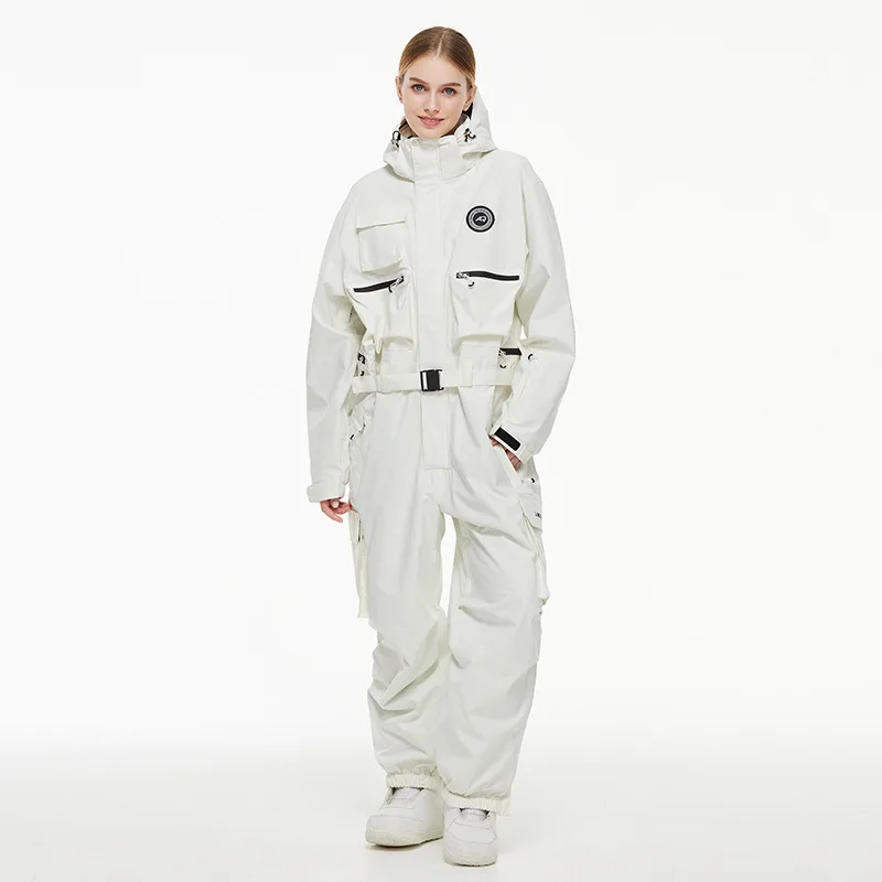 

Unisex One Piece Ski Suit Waterproof Warm Winter Snowsuit for Men Women Snowboarding Skiing Fashion Simple Versatile
