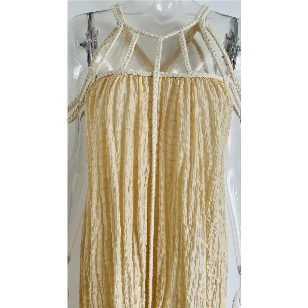 5 Farben, rückenfreies, ausgestelltes, gehäkeltes, gestricktes Tunika-Strandkleid, Strandkleid, Strandmode, Damen, V5429 – Detail 22