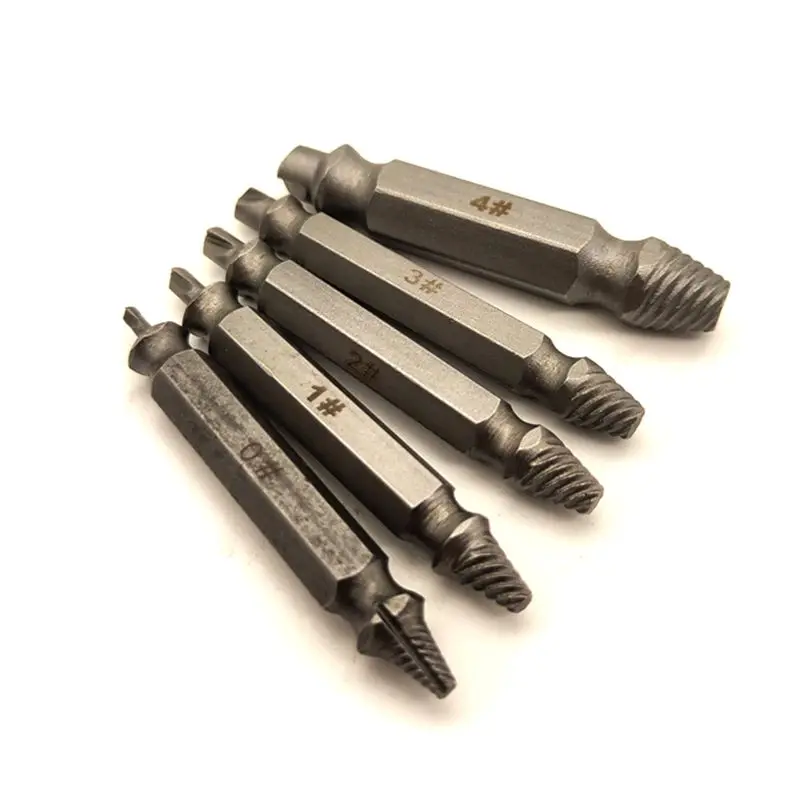 Krachtige 5 ชิ้น S2 Screw Extractor เจาะ ชุด Bit Broken Bolt สตั๊ด Remover เครื่องมือสําหรับงานไม้