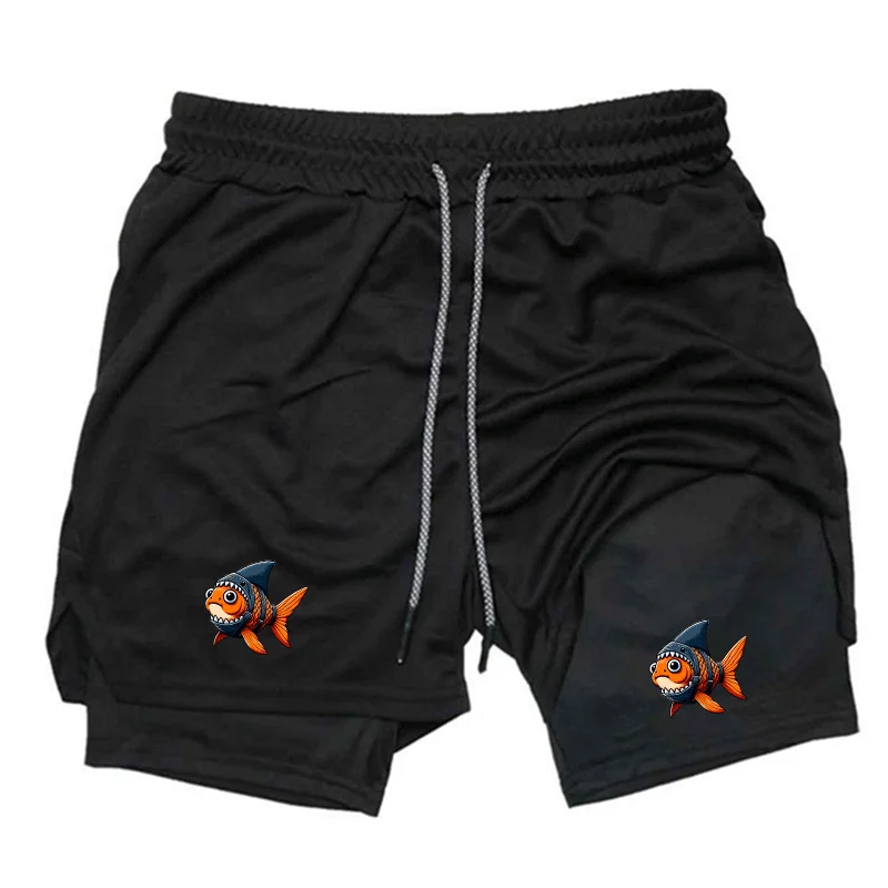 Tylish Workout Running for Men's Gym Athletic Breathable  Shorts Summer 2-in-1 Casual Bottoms Comfortable Elastic with Pockets