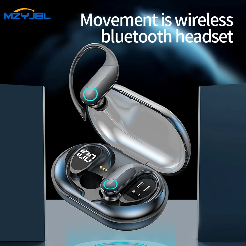 

MZYJBL Bluetooth Wireless Earphones G37 5.3 TWS Headphones HiFi Stereo ENC Ear Clip LED Display Waterproof 30H Sport Earbuds