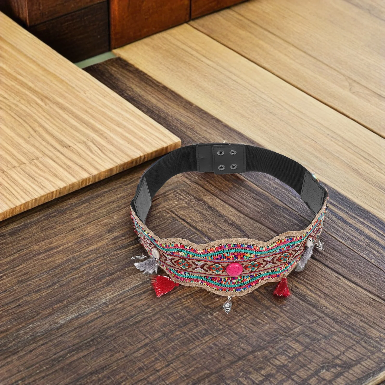 

National Style Elastic Wide Waist Belt Women Handmade Bohemian Turquoise Female Causal Dress Accessories Goth Belt