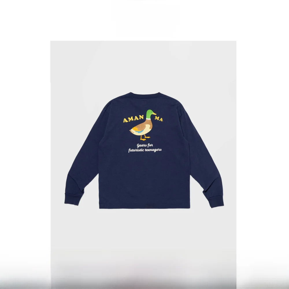 

Мужская футболка с длинным светом в стиле ретро в японском стиле Du Heart Pattern, свободная хлопковая футболка, повседневная зимняя мода с принтом