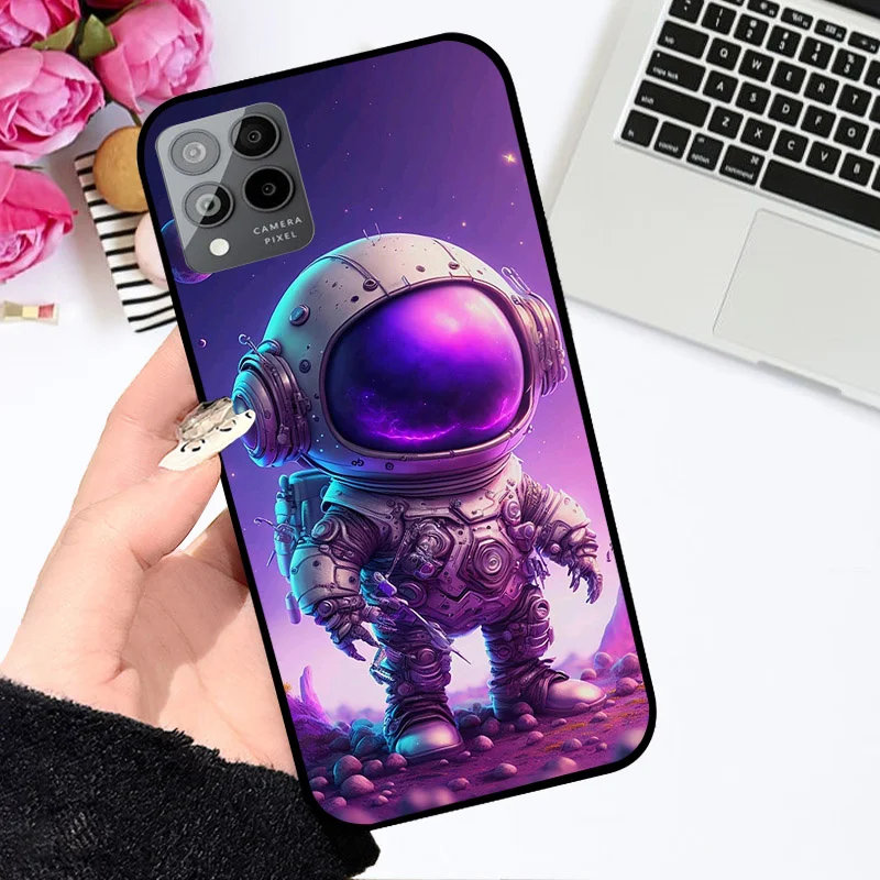 For T-Mobile T Phone Pro 5G Case Black Silicone Bumper astronaut Soft TPU Covers for For T-Mobile T Phone 5G Funda Coque TPhone