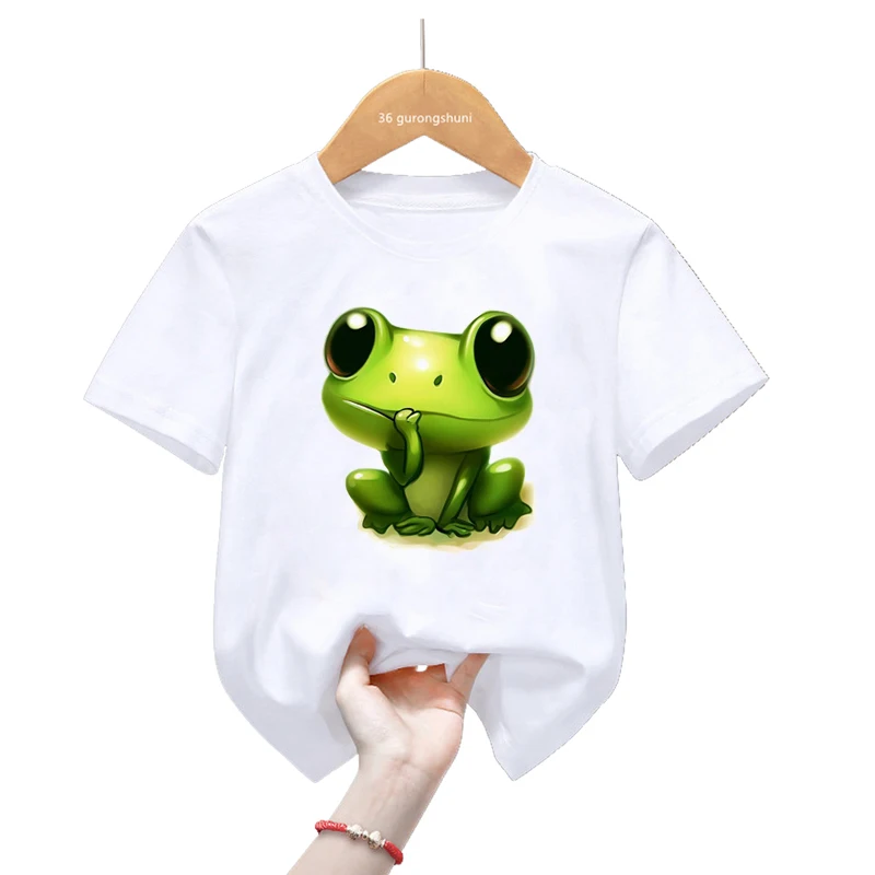 

Funny Frog Printed T Shirt Girls/Boys Kawaii Kids Clothes Summer Fashion Short Sleeve T-Shirt Harajuku Shirt Cool T-Shirt Tops