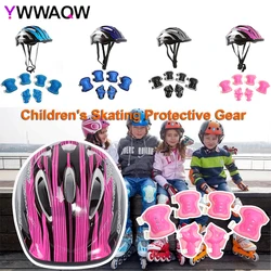 7Pcs/Set Roller Skating Kids Boy Girl Safety Helmet Knee Elbow Pad Sets Cycling Skate Bicycle Scooter Protection Safety Guard