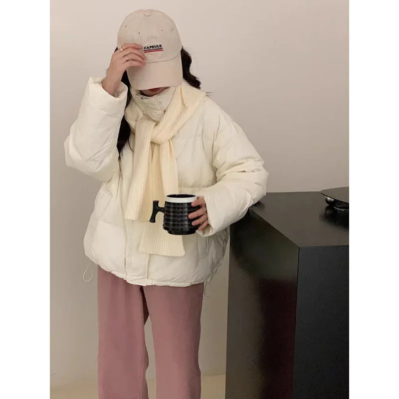 Winter New Knit Shawl Hooded Cotton Jacket Women's Short Parka Winter Warm Coat Thick Solid Puffer Jacket Design Clothing Trendy