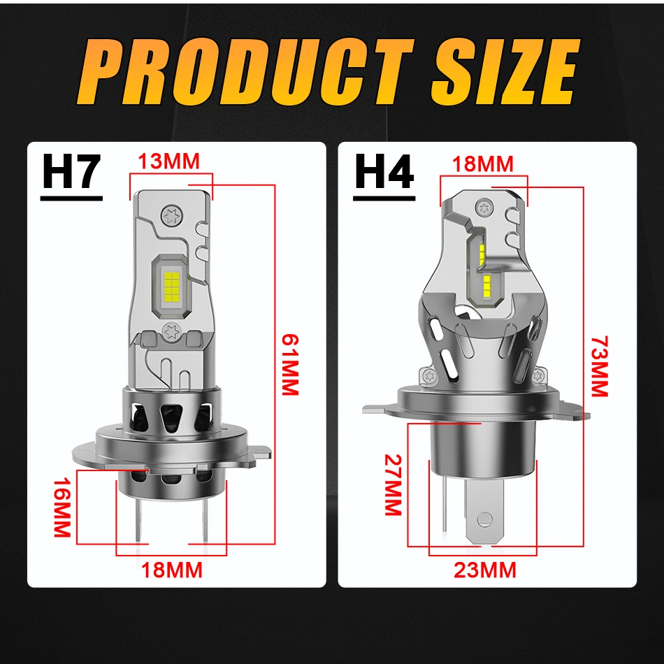 2 قطعة 5000 واط عالية الطاقة H7 H4 LED لمبة توربو المصباح 6500 كيلو 5000000LM 12 فولت 24 فولت CSP قوية أفضل H4 LED ديود المعتمدة H7 مصباح صغير