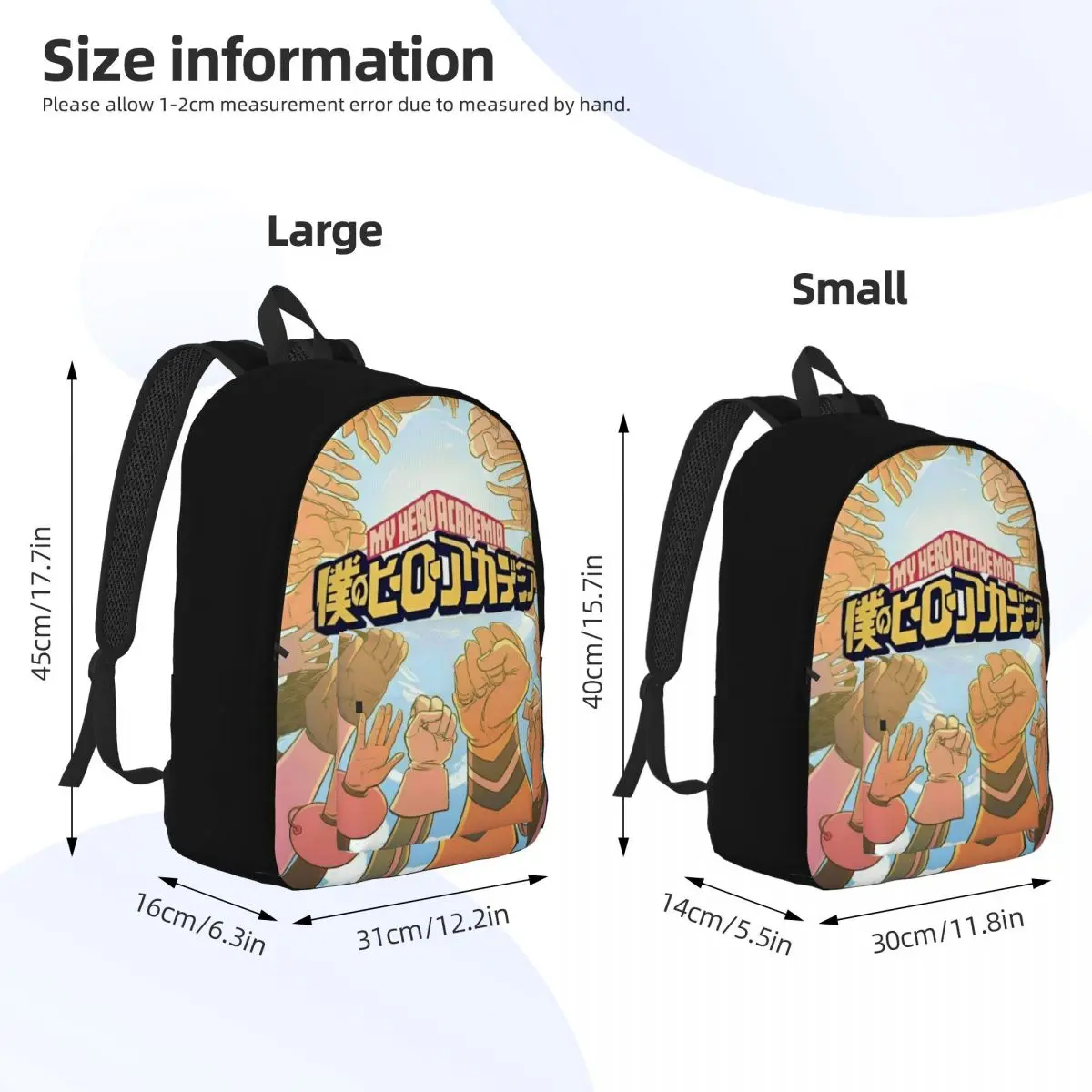 My Hero Academia per adolescenti studente scuola Bookbag Cartoon Daypack elementare High College con tasca