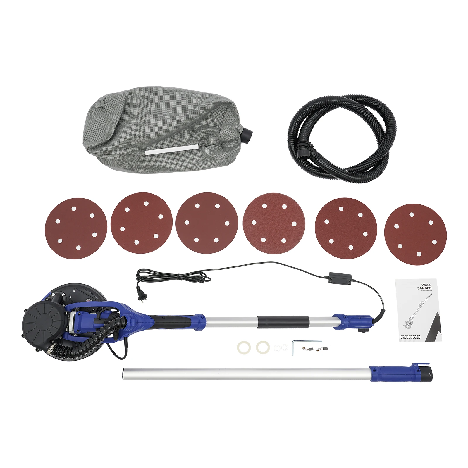 750 W elektrischer Trockenbauschleifer, verstellbare Polierscheibe und Länge, 6 Geschwindigkeiten, elektrische Trockenwand-Sandmühle zum Polieren und Glätten – Detail 9