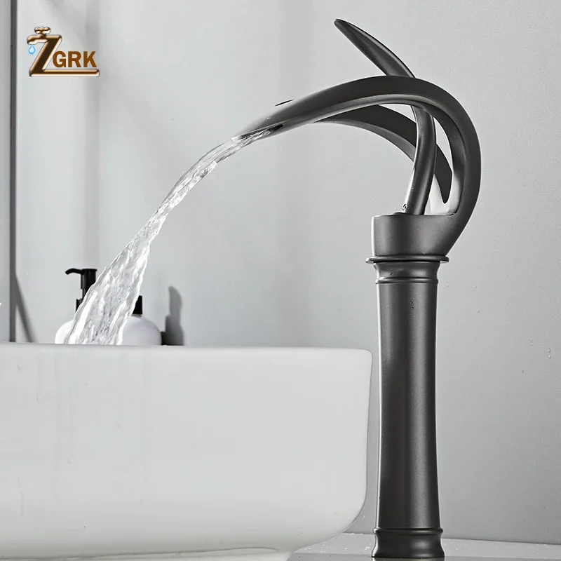 Brass Bathroom Faucet Creative Hot and Cold Sink Water Taps Increased Waterfall Faucet Toilet Above Counter Basin Taps