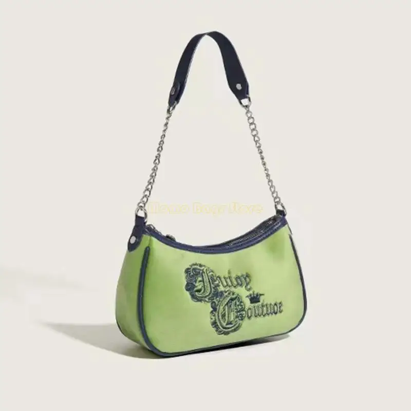 X90D retro -stijl schoudertas met groen borduurwerk onderarmzakken handtas voor modieuze individuen