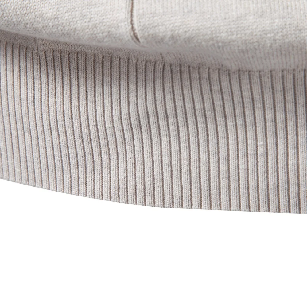 AIOPESON Herren Baumwolle Einfarbiger Casual Pullover mit Halbem Reißverschluss, Stehkragen, Gerippter Strickpullover, Herbst Winter Herren Langarm Slim Fit – Detail 15