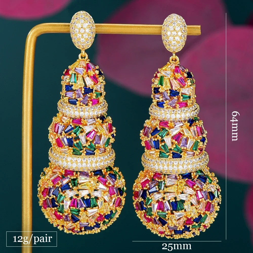 Missvikki New Luxury Olive Pendant Earrings Necklace Jewelry Set Super CZ Bridal Wedding Sparkling New Design Fashion Jewelry