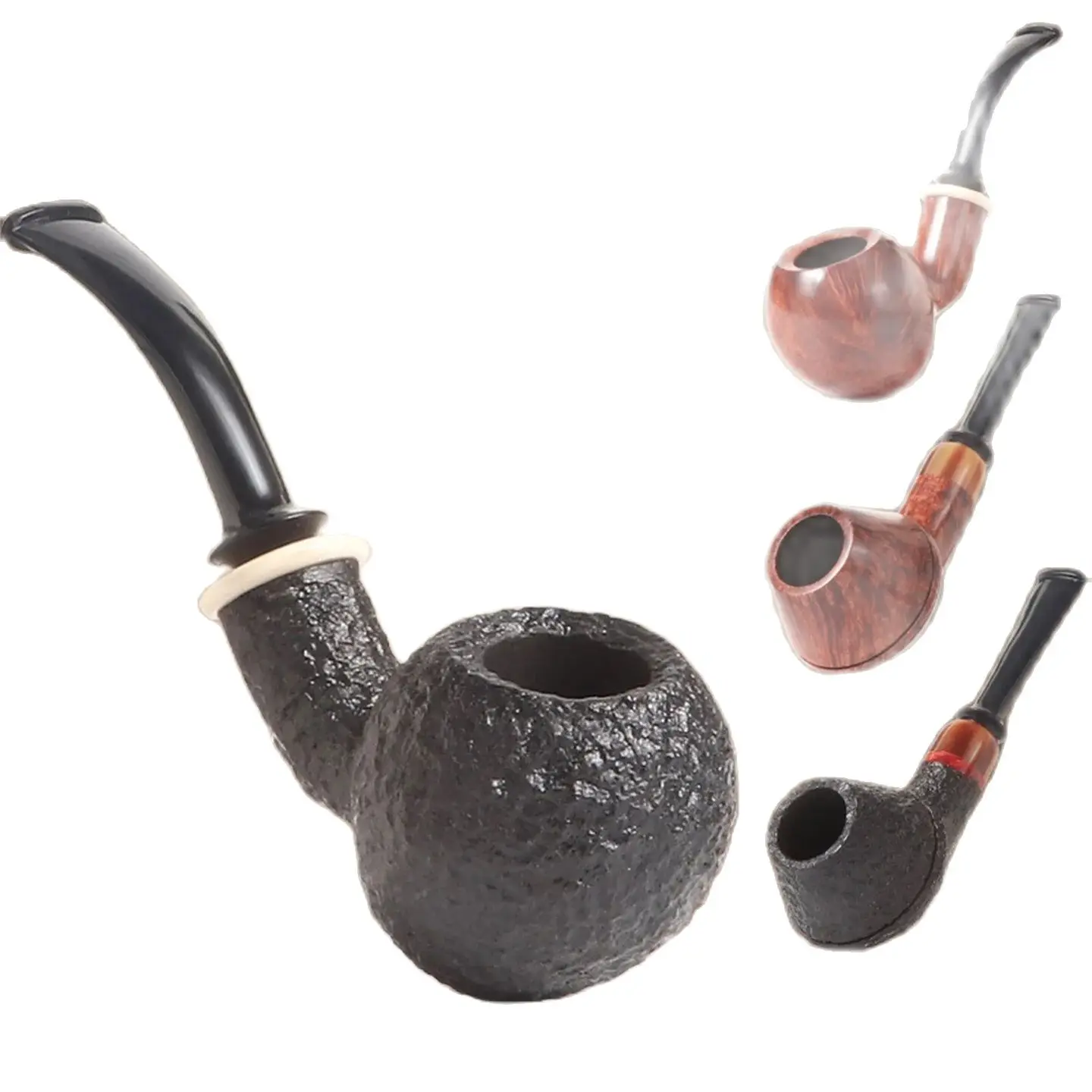 Briar Wood 5mm Filter Flue Acorn Shape Pipe For Cut TobaccoRetro Gentleman Handmade Bruyere Smoking Pipe With Accessory