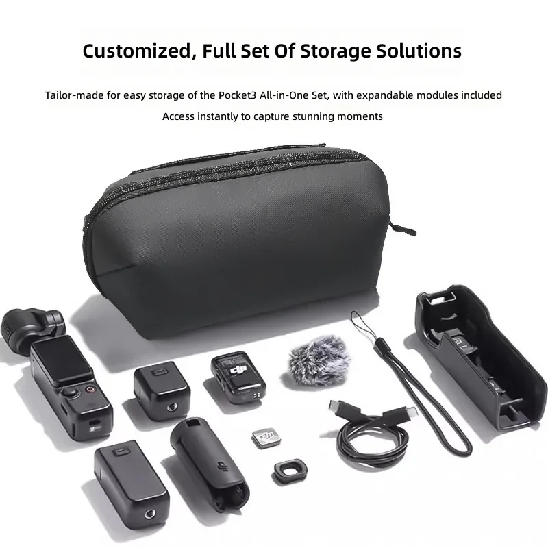 Portable Soft Storage Bag Compatible with DJI Pocket 4/3 Shockproof Protective Pouch Handheld Action Camera Carrying Case Set