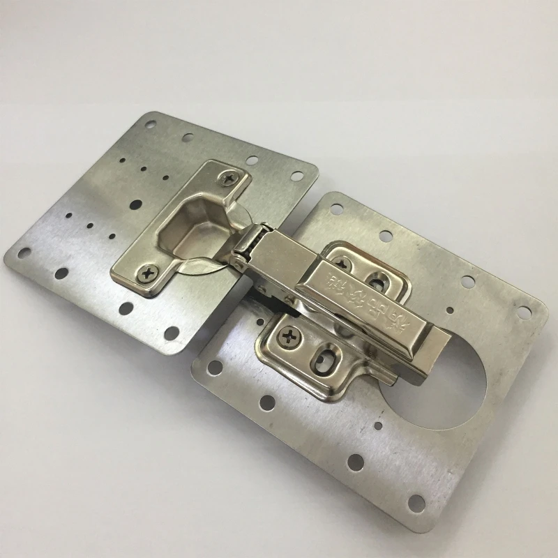 4 Pieces Hinge Repair Plate Kit Cabinet Repair Bracket for Protecting Wooden Cabinet Cupboard Door Stainless Steel