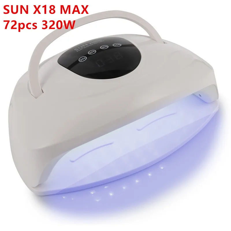 

2023 new Sun X18 Max UV LED Nail Lamp for Fast Drying Gel Nails Polish 72 LEDS 320W Nail Dryer Professional Manicure Salon Tool