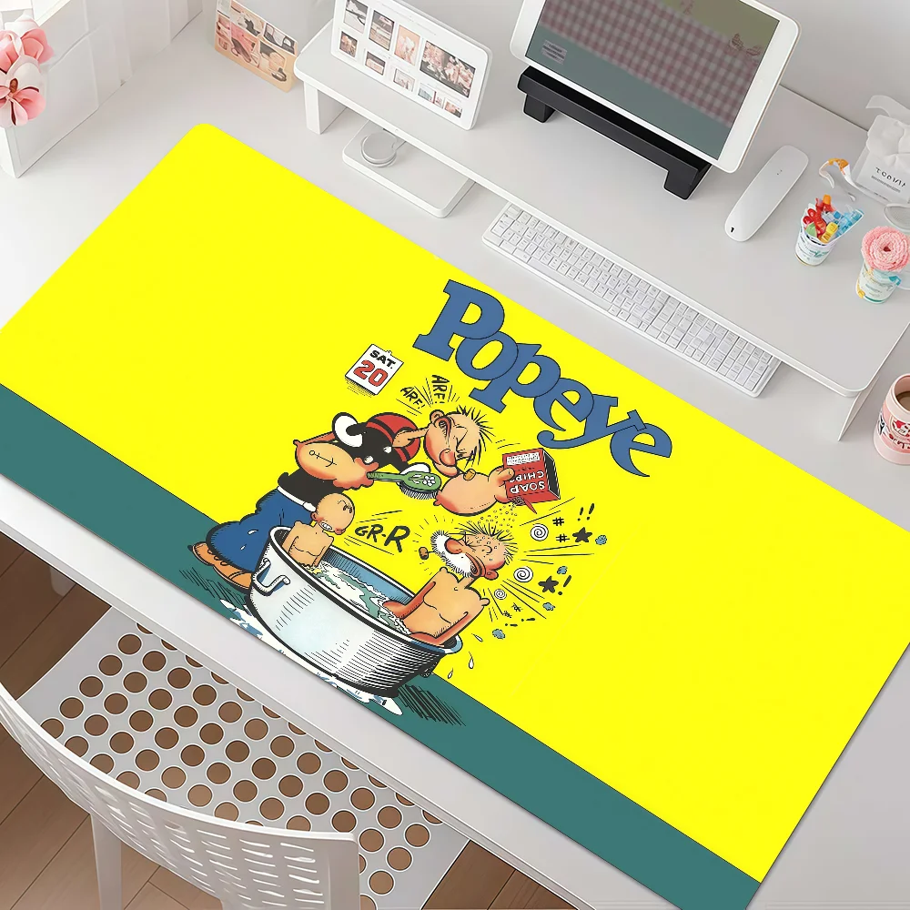 Cartoon Cute P-Popeye Mouse Pad Anti Slip Rubber Edge Locked Thickened Laptop Gaming Desk Mat