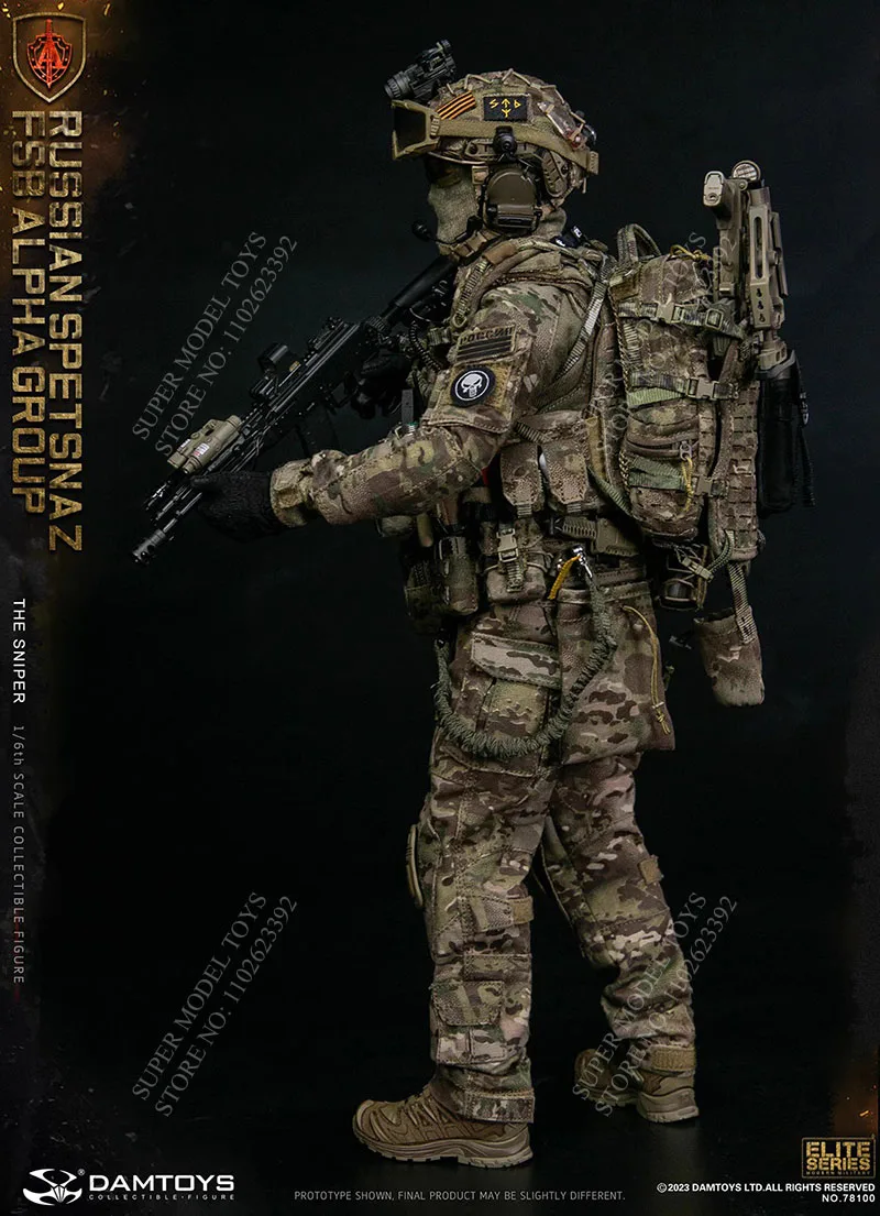 DAMTOYS 78100 1/6 Soldier Russian Federal Security Agency FSB Alpha Team Sniper Full Set 12-inch Action Figure Doll Gifts