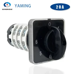 Yaming Electric 0-6 Positions Power Control 4 Knots 20A Rotary Cam Switch Universal Changeover Interruptor HZ5B-20/4