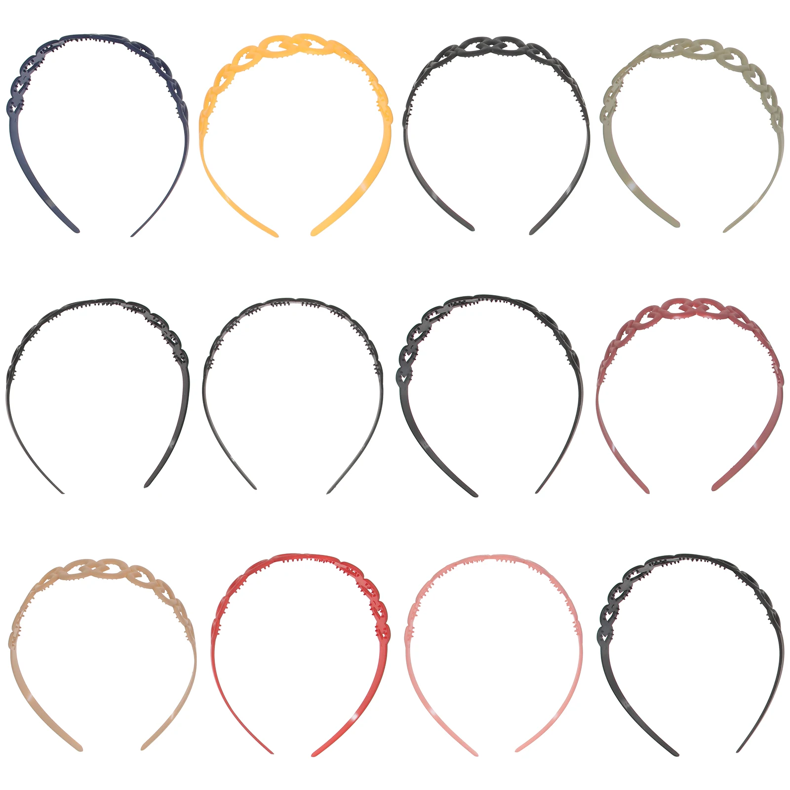 

12pcs Heart Shaped Headb s Colorful Plastic Women Girl Hairb s Elegant Hollow Out Wide Headdress Daily Wear Washing Face Makeup