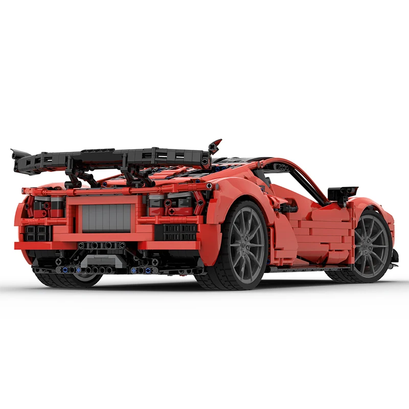 MOC-216686 novo zr1 roadster veículo de corrida vermelho 42172 coupe modelo blocos de construção tijolos quebra-cabeça crianças brinquedos diy presentes natal menino