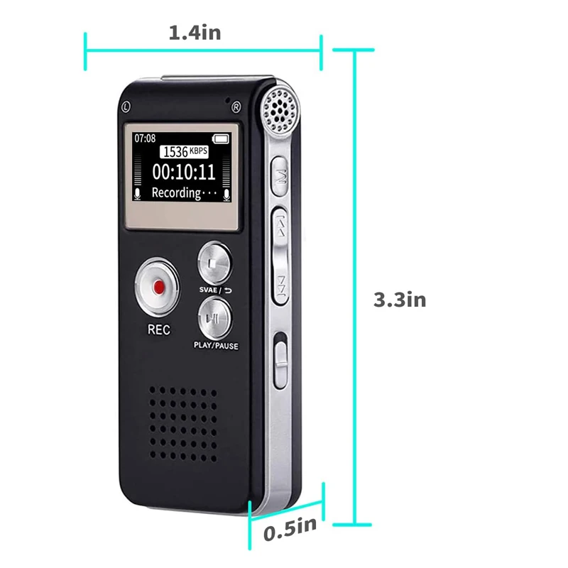 One click recording, saving, repeating, external MP3 player, learning lawyer, conference recording pen, intelligent remote noise image 5