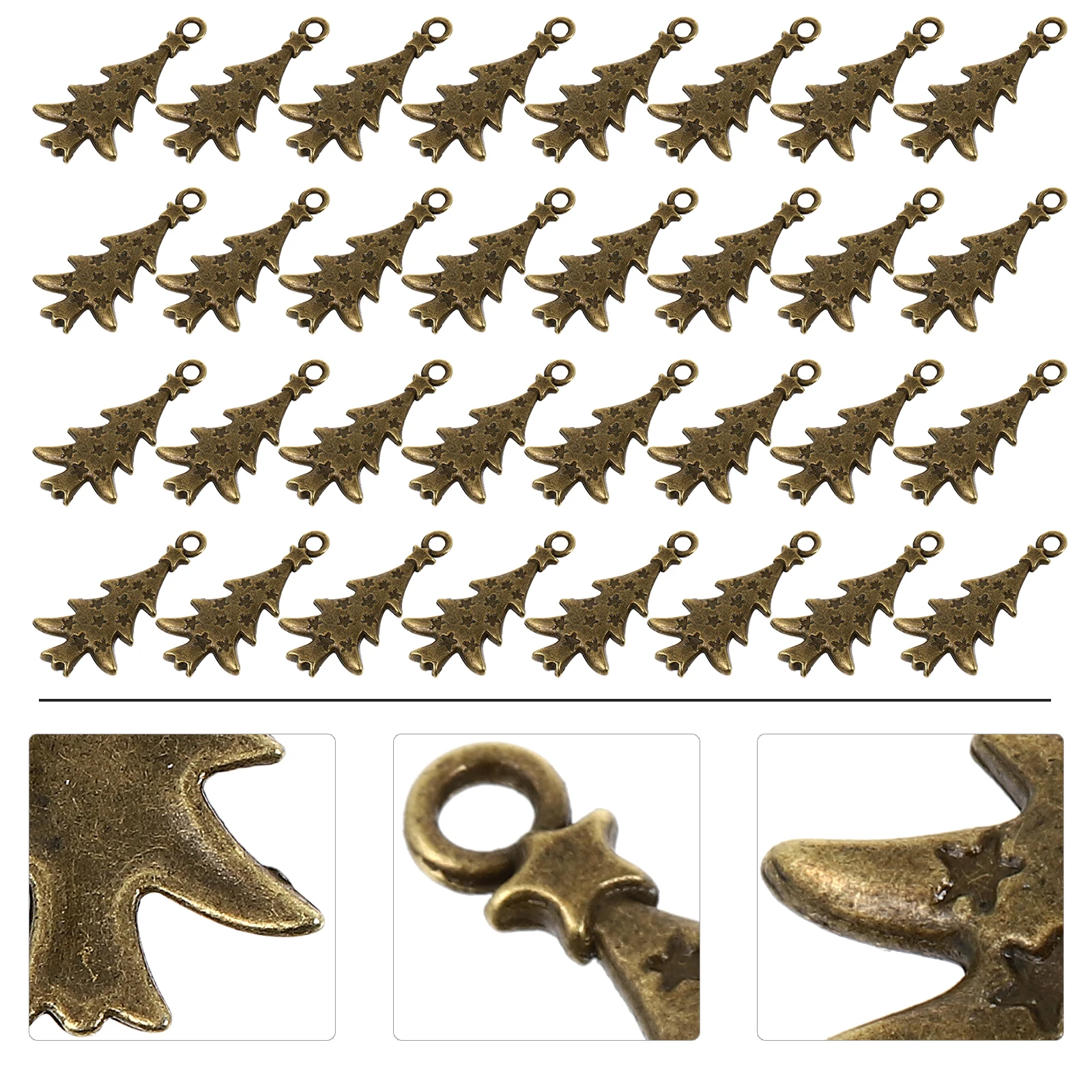 

100pcs Star Pendant Accessories Diy Jewelry Alloy Charms Garland Tree Bracelet Bead Bulk Earring Necklace Anklet Decoration Xmas