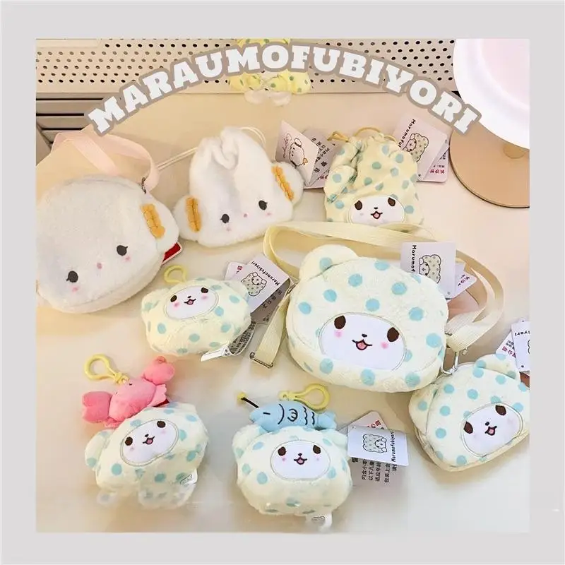 Oryginalne Sanrio Marumofubiyori niedźwiedź Cinnamoroll pluszowe zabawki brelok Kawaii mały wisiorek brelok dla dzieci nadziewane zabawki prezenty urodzinowe