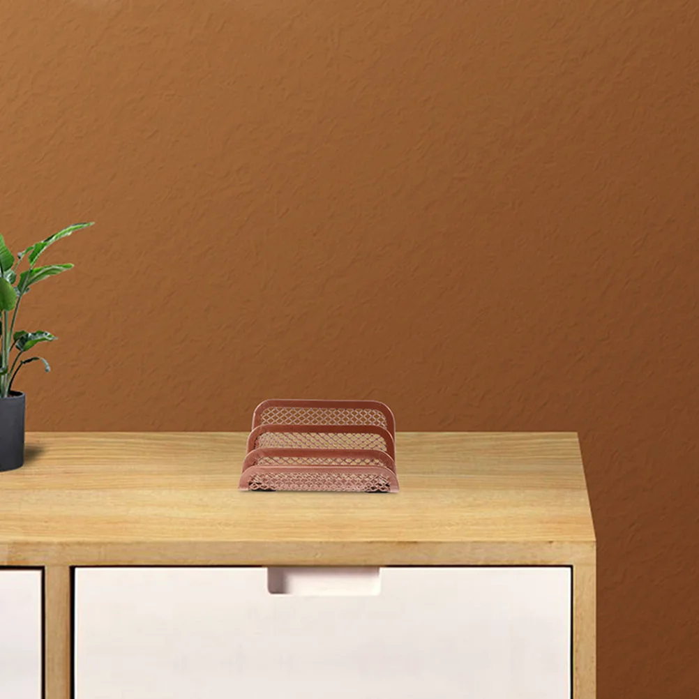 2pcs Metal Mesh Document Stand Book Holder For Office Desktop Storage Shelf Foldable File Tray Magazine Rack Household Organizer